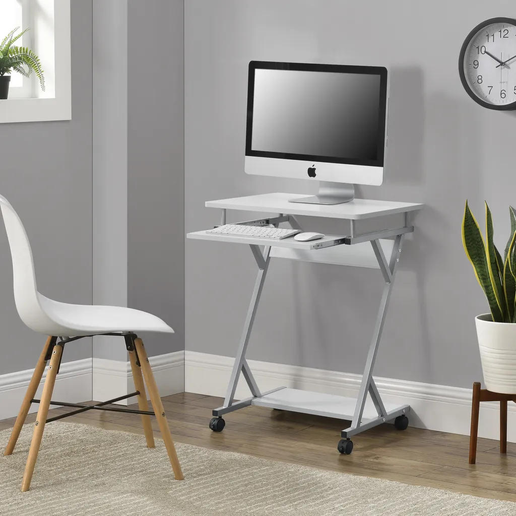 Scrivania PC Bianca Minimal 60x40x75cm - Tavolo Mobile Moderno - 6