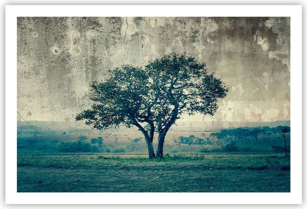 Poster - Poster ohne Rahmen - Baum Natur Feld - 91,5x61 cm Produktbild 