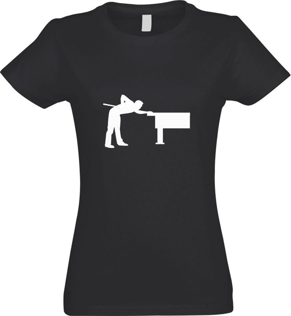 Kiwistar - T-Shirt tailliert - Damen - Graphit - Billard Pool Spieler Figur - mit Motiv Bedruckt - Funshirt Design - Sport - Freizeit - Damen - L