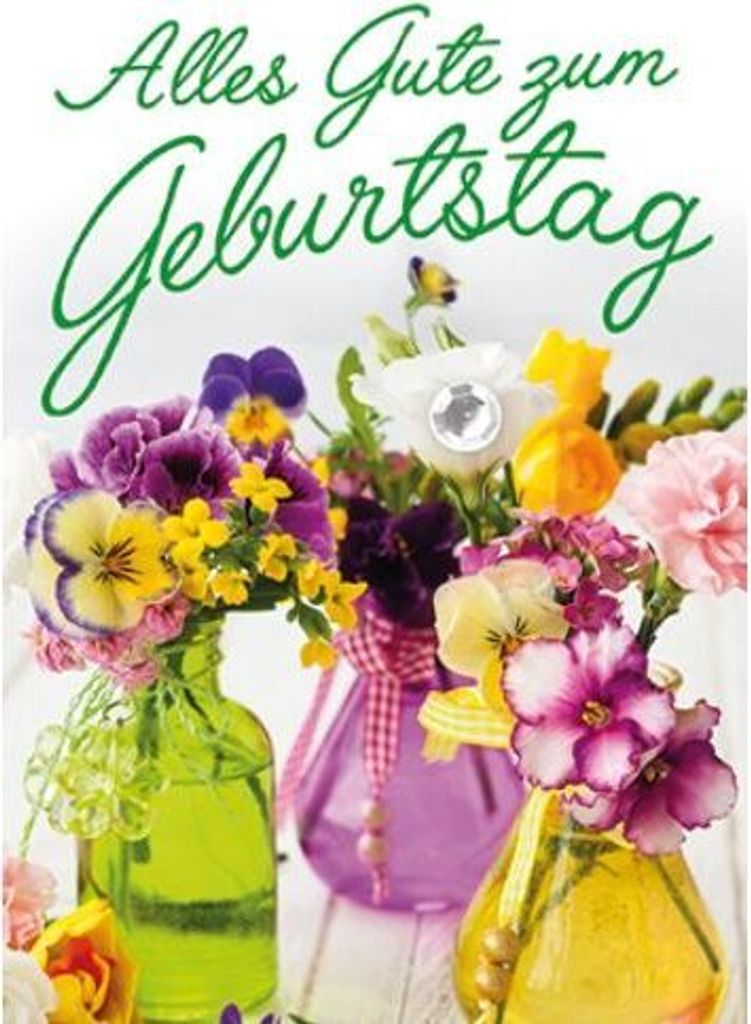 Geburtstag MiniKlammerkarte Blumenkärtchen mit Klammer