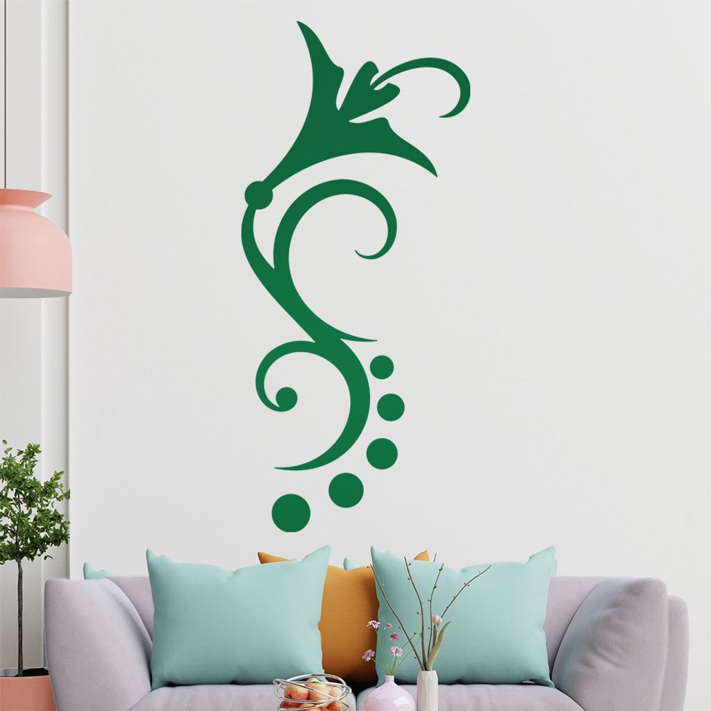 Blume - Linien Punkte Wandtattoo in 6 Größen - Wandaufkleber Wall Sticker - Dekoration, Küche, Wohnzimmer, Schlafzimmer, Badezimmer