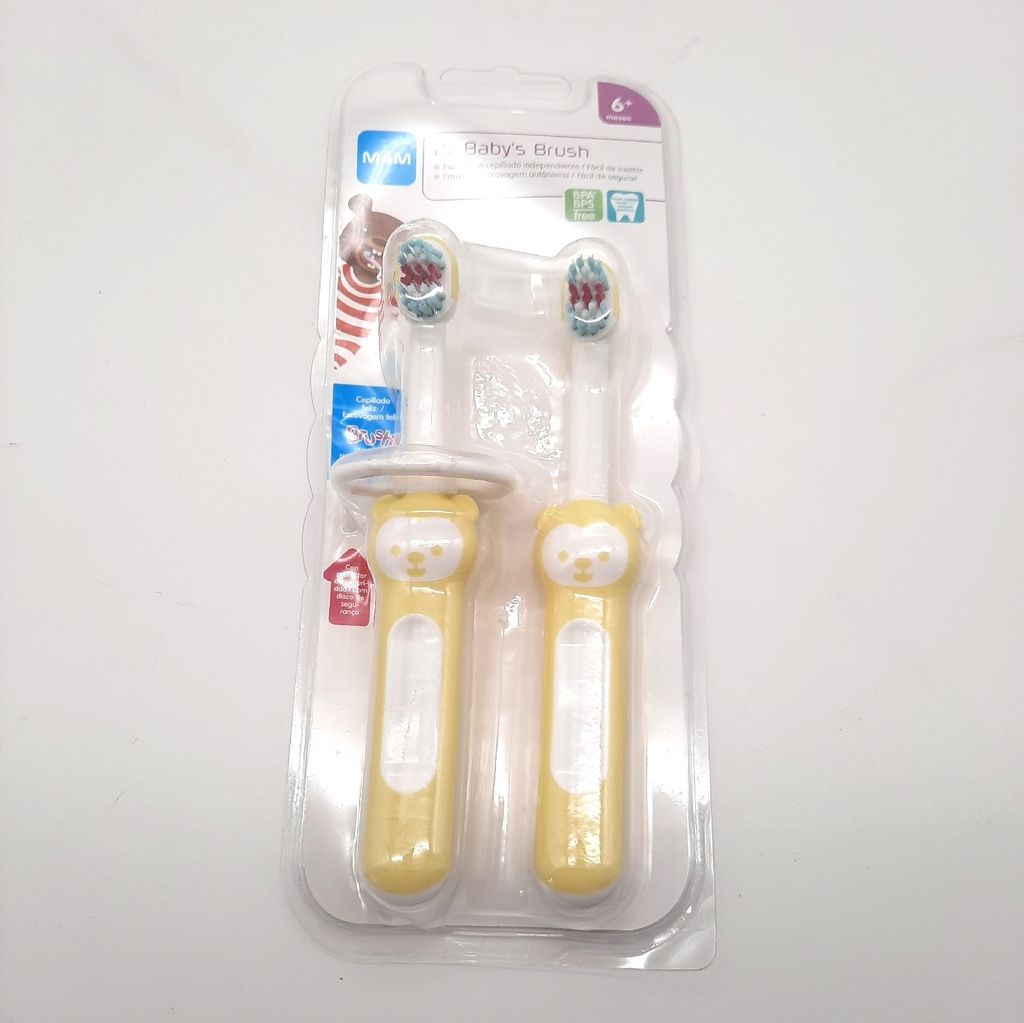 MAM Babyzahnbürsten Set Ergon³ Mico Bath Compact Handle Babys Zahnpflege Effektiv Hygiene