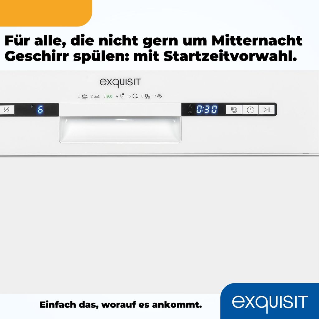 Exquisit Geschirrspüler GSP9313-030E weiss | Spülmaschine Produktbild 7