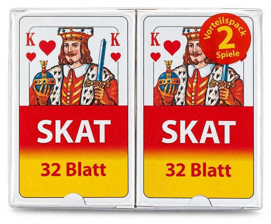 Skatkarten 2er Set mit je 32 Blatt für Kartenspiele Produktbild 