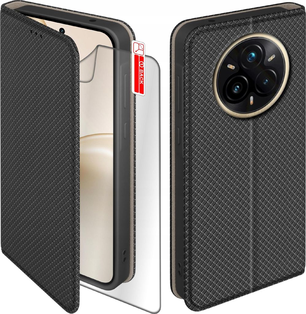 Etui z klapką do Realme 14 Pro 5G Zamykane Czarne Futerał + Zdjęcie produktu 