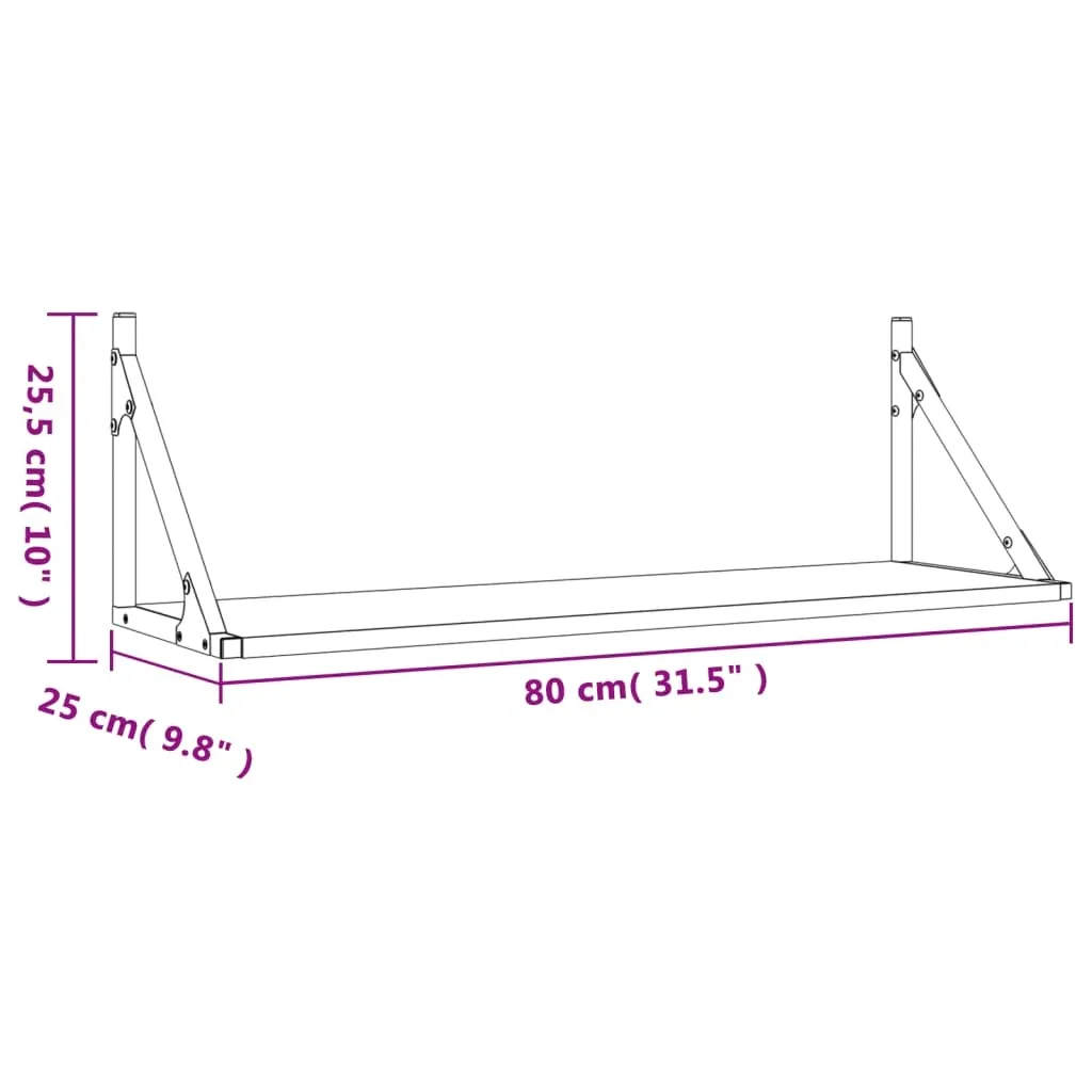 Offerta Set 2 Mensole 80cm Grigio Sonoma Maison Exclusive Legno - 8