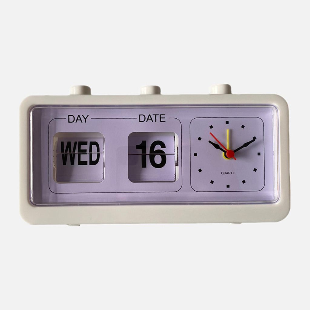 Schreibtisch Tischwecker Manueller Sprungkalender Tischwecker für Arbeitszimmer Büro Weiß
