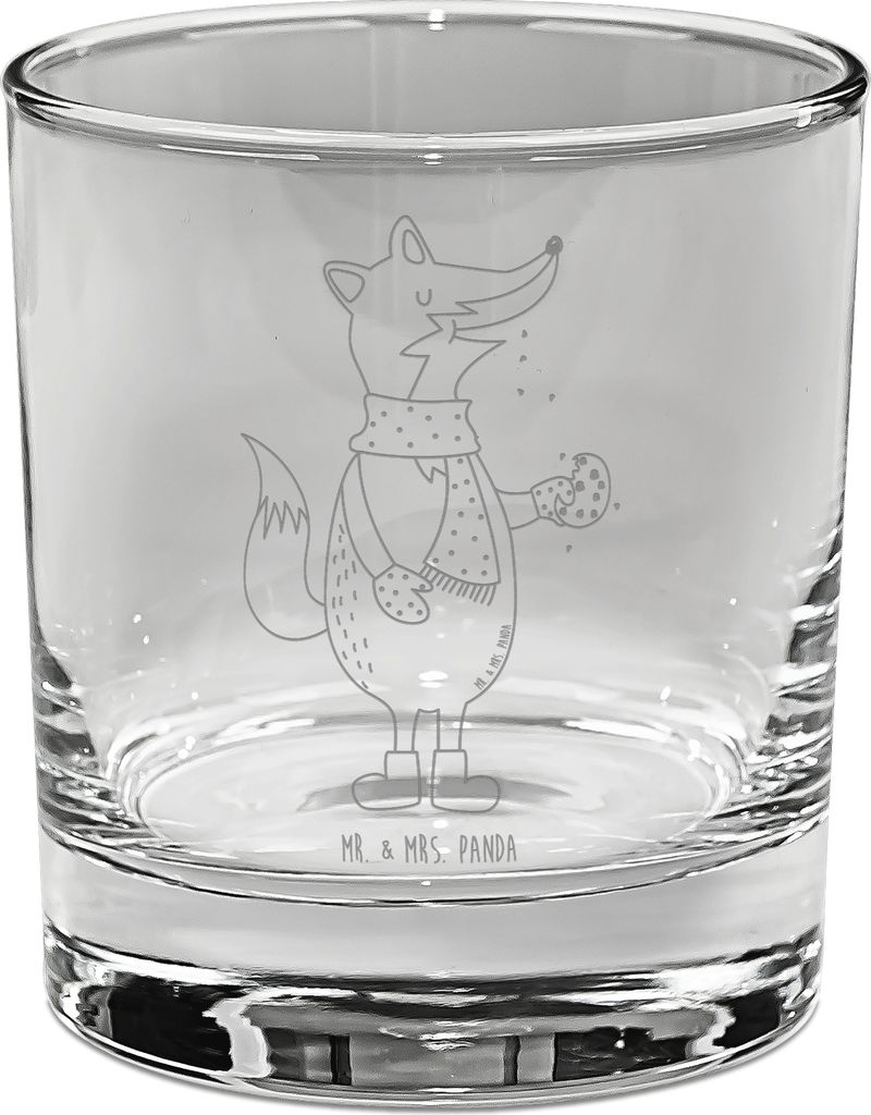 Mr. & Mrs. Panda Glas Fuchs Keks - Transparent - Geschenk, gravur, glücklich, Plätzchen, Frieren, Weihnachten, Weihnachtlich, Tumbler, Trinkglas,...