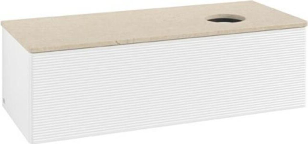 V&B Waschtischunterschrank mit Frontstruktur Antao 120x36x50cm, WBP-farbe botti., wh. m Lac