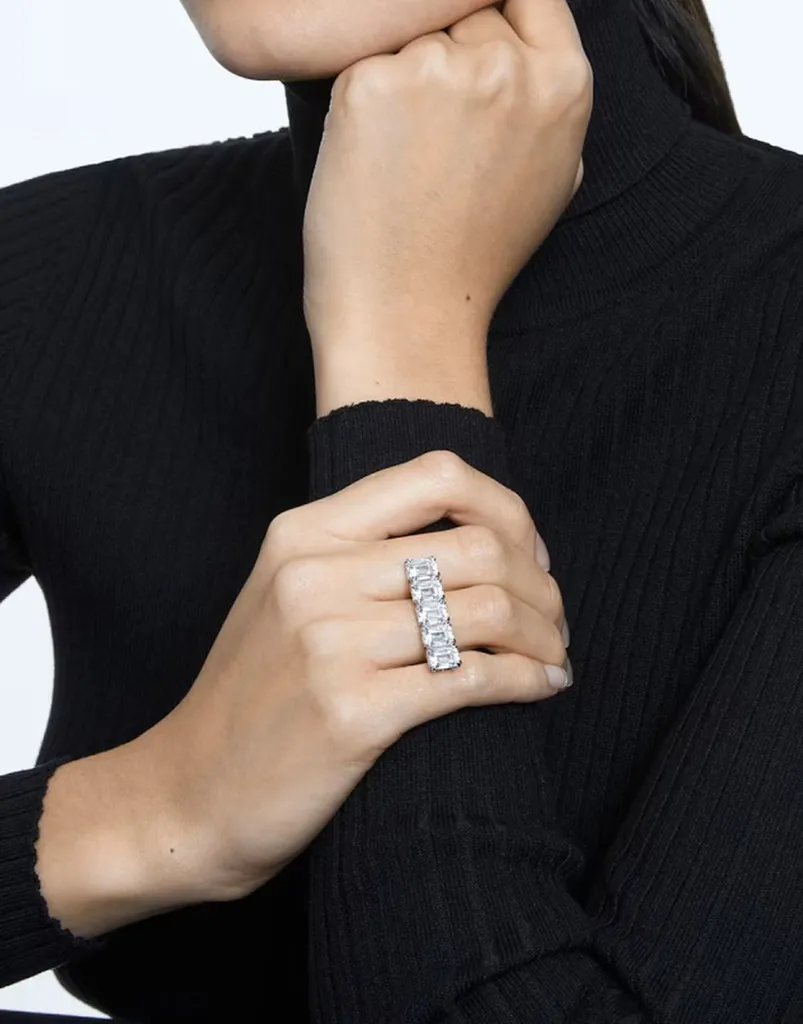 Anello da donna Swarovski Millenia con taglio ottagonale, bianco, rodiato, misura 52 5609008 - 4