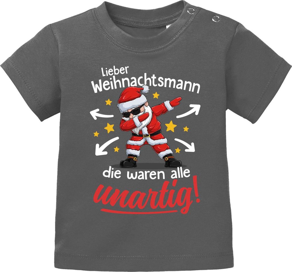 Baby Shirt kurzarm Weihnachten XMAS Spruch Lustig Die waren allle unartig Babyshirt Jungen Mädchen MoonWorks