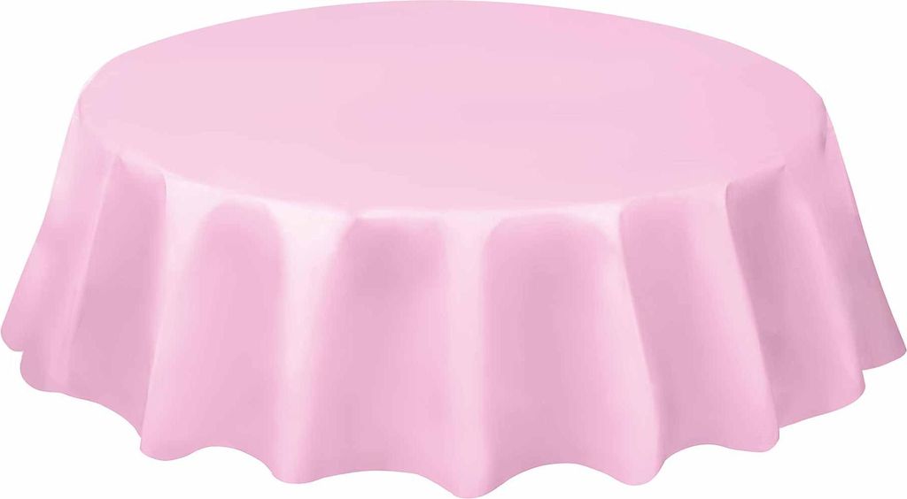 Runde Tischdecke aus Kunststoff, hellrosa, 213 cm - Einheitsgröße