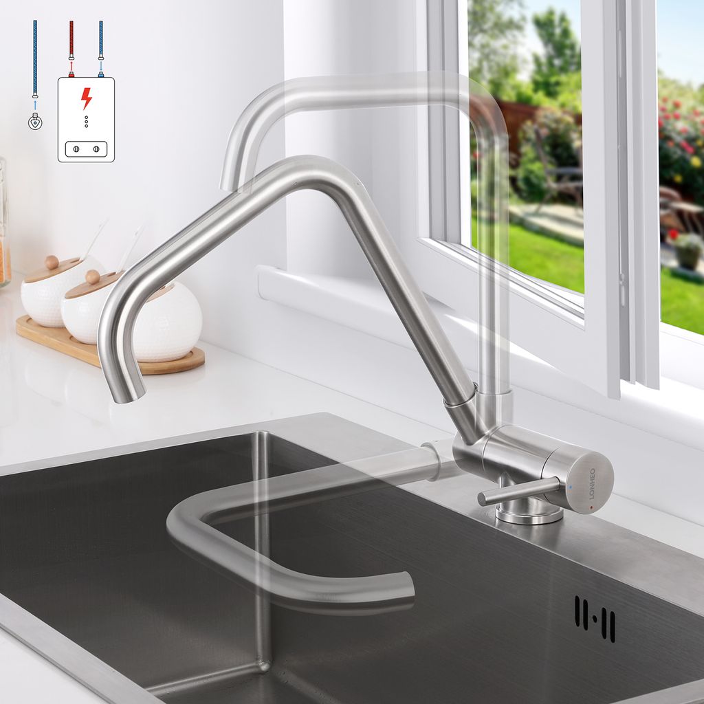 Küchenarmatur Einhebel Wasserhahn 360°Schwenkbar Armatur Küche Spültisch 