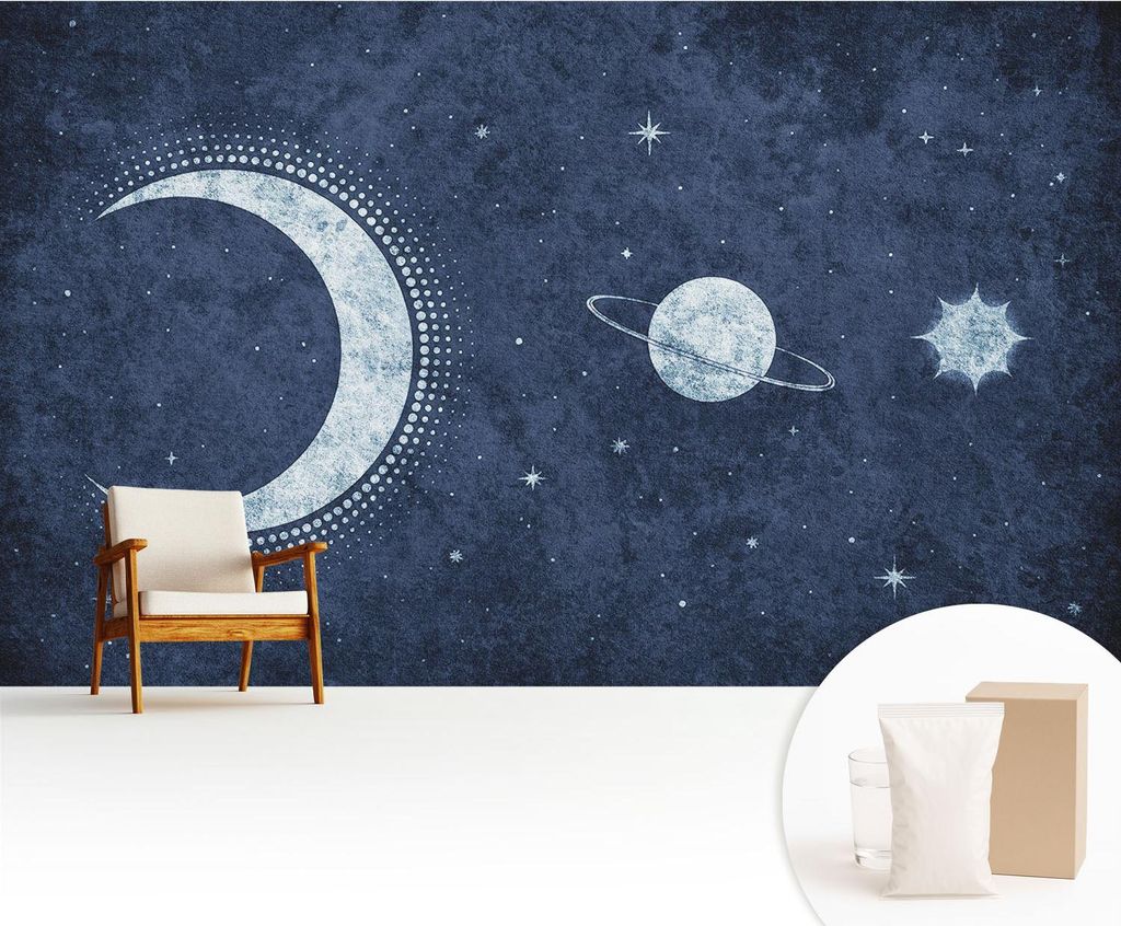 Fototapete - 416x254 cm - Tapete - Wandtapete - Wandbilder - Dekofolie - Tapete Folie - Wand - Dekoration - Wohnzimmer - Sternmotiv