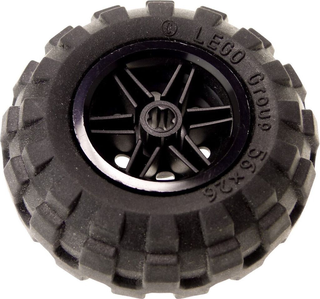 1x Lego Technic Rad 56x26 Felge 30.4x20 schwarz Reifen Auto 55976 56145c02