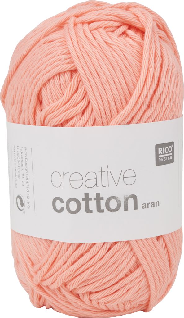 Rico Design Creative Baumwolle aran 85m 50g Garn Stricken Häkeln Baumwolle Lachs