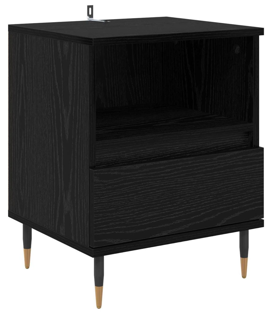 Nachttisch Schwarz Eichen-Optik 40 x 35 x 50 cm Holzwerkstoff