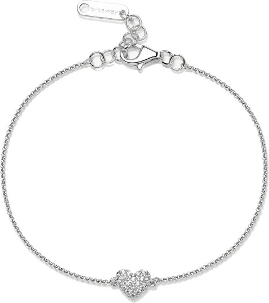 Bracciale d'argento Cuore lucido Infinity fantasia bianca FIW140