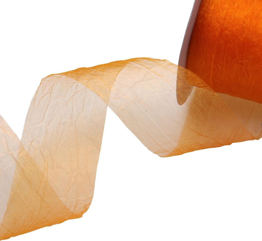 Dekoband - Crashorganza - orange - 50 mm breit - Rolle 20 Meter - 68050 20-R 50