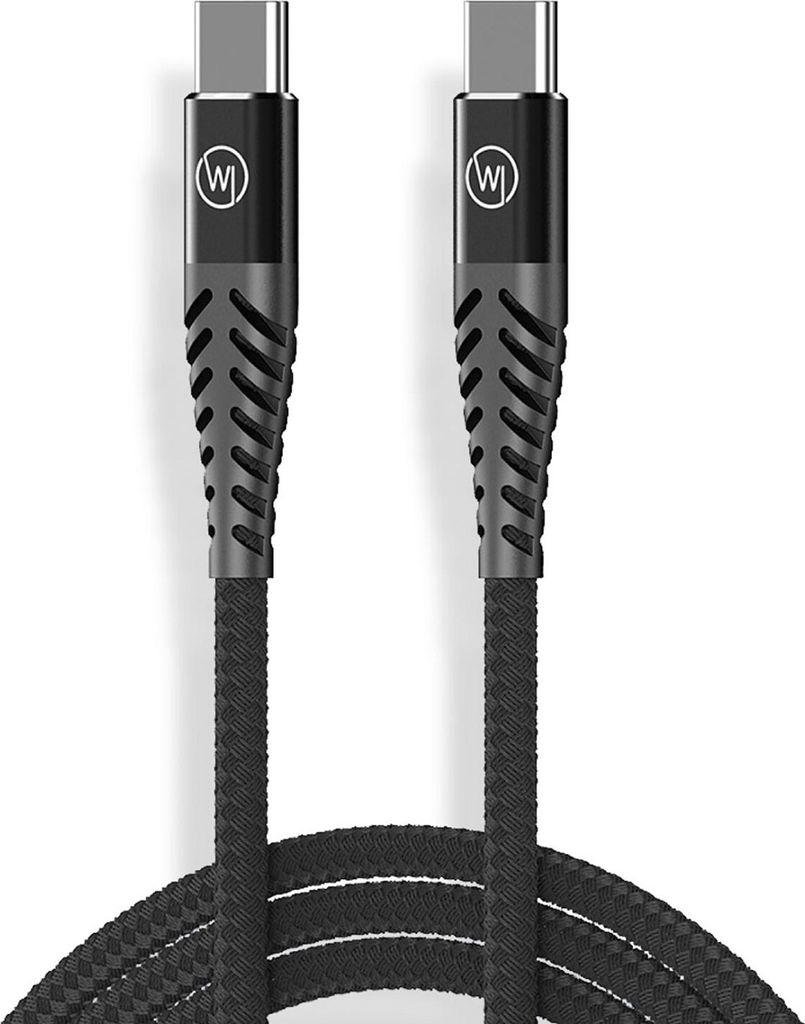Wicked Chili 1x USB-C auf USB-C Textil Ladekabel 1m, Schnelladekabel 60W PD QC für iPhone 15 / iPad / Galaxy / Pixel, QuickCharge Handy Textilkabe...