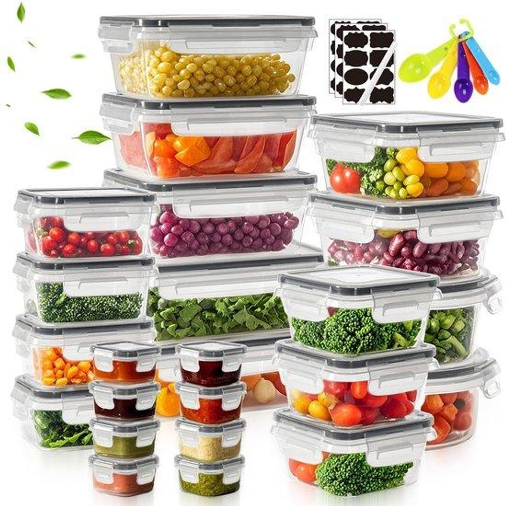 24dílná sada nádob na potraviny s víčky, vzduchotěsná, Obrázek produktu 