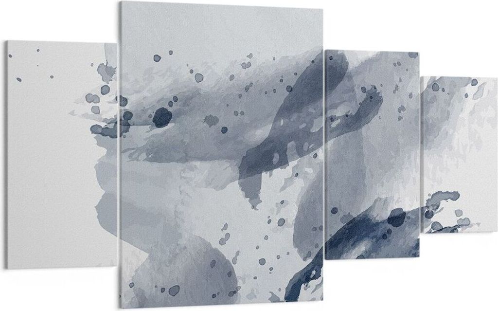 Bild auf Leinwand - Leinwandbild - 4 Teile - Abstraktion Blau Minimalismus - 160x90cm - Wand Bild - Wanddeko - Wandbilder - Leinwanddruck - Bilder ...