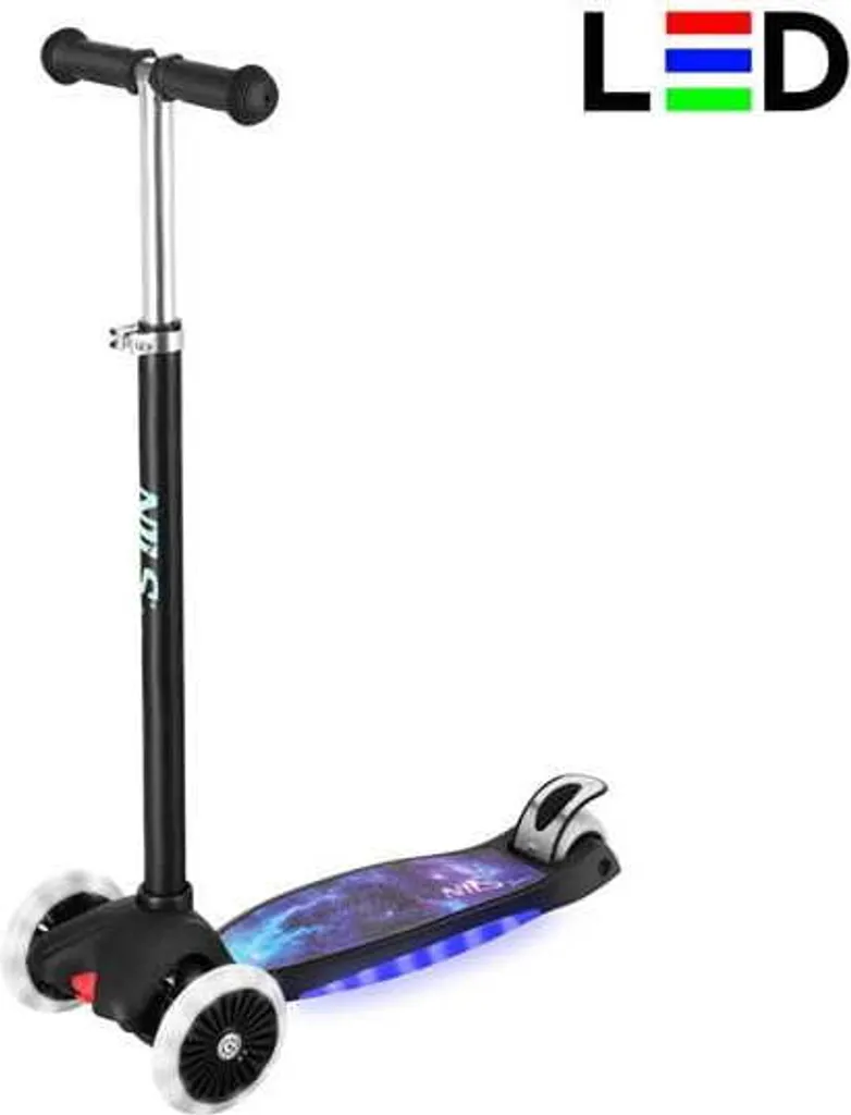 Trottinette Noire LED Réglable : La Solution Idéale pour Grandir