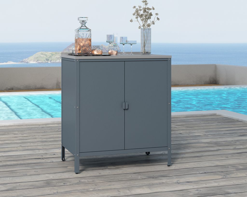 Outdoor Schrank 'Bolognano' 92x80x50 cm Dunkelgrau, matt