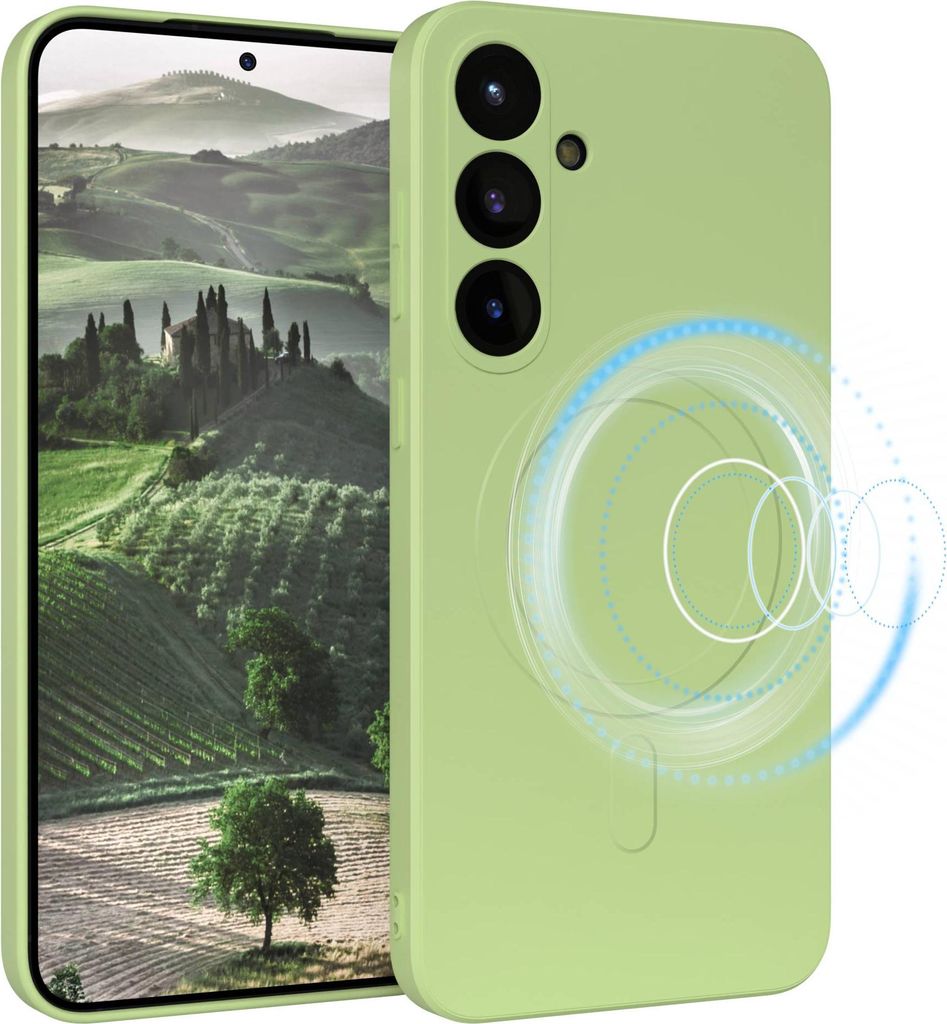 EAZY CASE - Silikonhülle magnetisch für Samsung Galaxy S25 Plus, Hülle Silikon, weich stoßfeste Magnet Handyhülle, Schutzhülle mit Kameraschu...