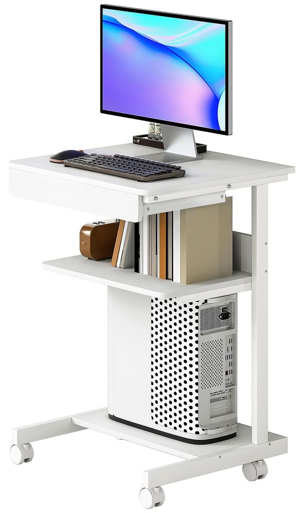 Scrivania HOMCOM con rotelle: scrivania per computer Immagine del prodotto 