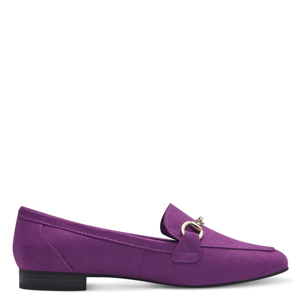 MARCO TOZZI Damen Slipper Zierspange Loafer samtige Haptik 2-24212-42, Größe:38 EU, Farbe:Violett