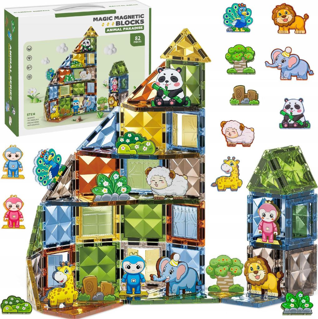 Klocki Magnetyczne Konstrukcyjne Zwierzątka Zestaw Animal Zdjęcie produktu 