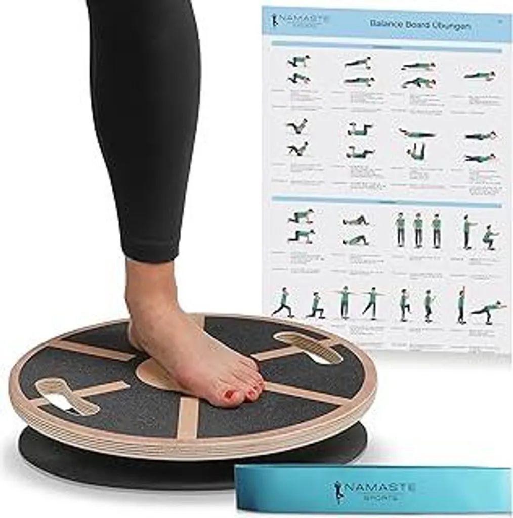 Balance Board Antiscivolo Legno - Tavola Oscillante Professionale Equilibrio