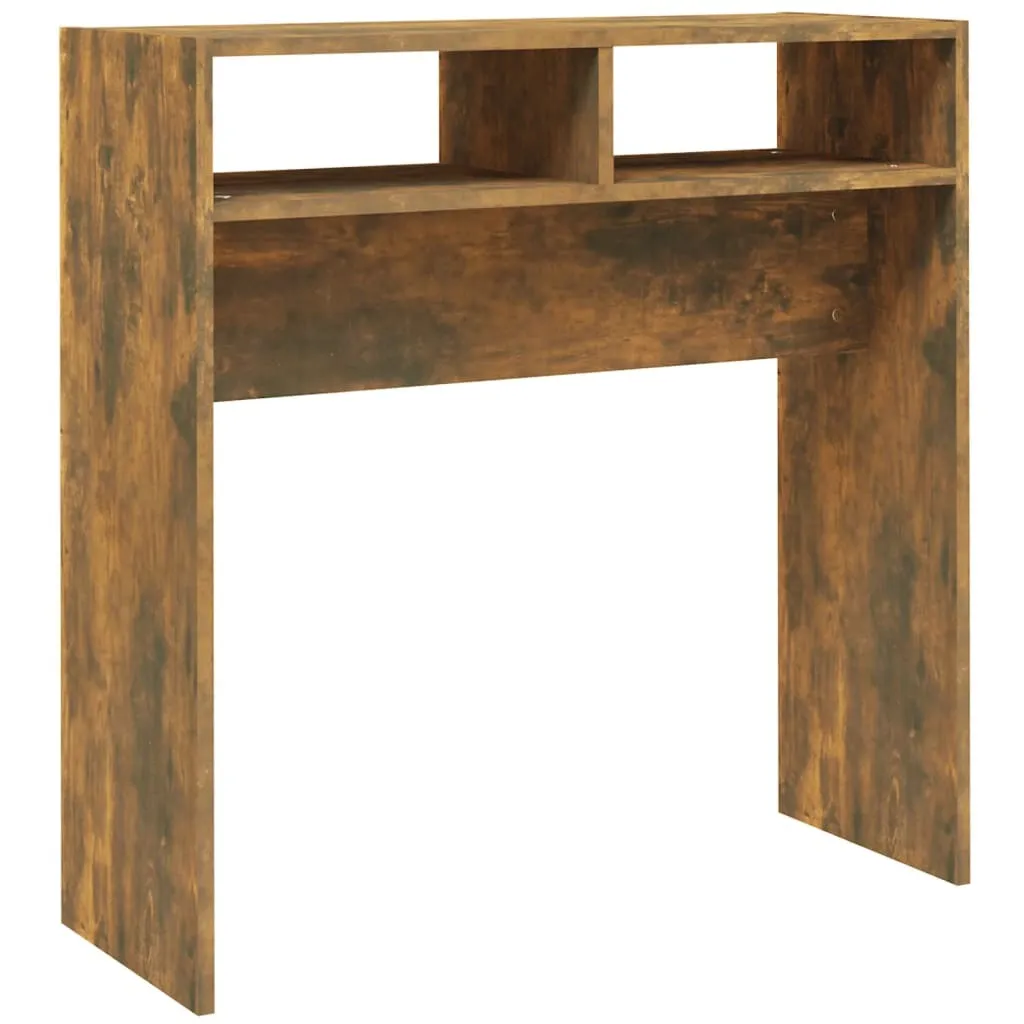 SYFAX™ Tavolino Consolle Rovere Fumo 78x30x80 cm in Legno Multistrato