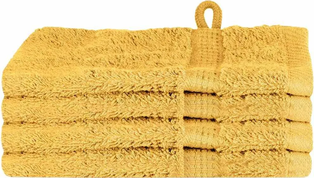 Set 4 Asciugamani Oro vidaXL SOLUND 100% Cotone Assorbente 600gsm