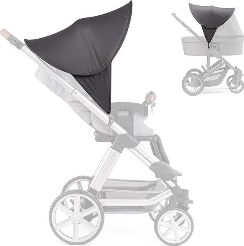 Pare-soleil universel XL gris foncé pour poussette avec protection UV40+