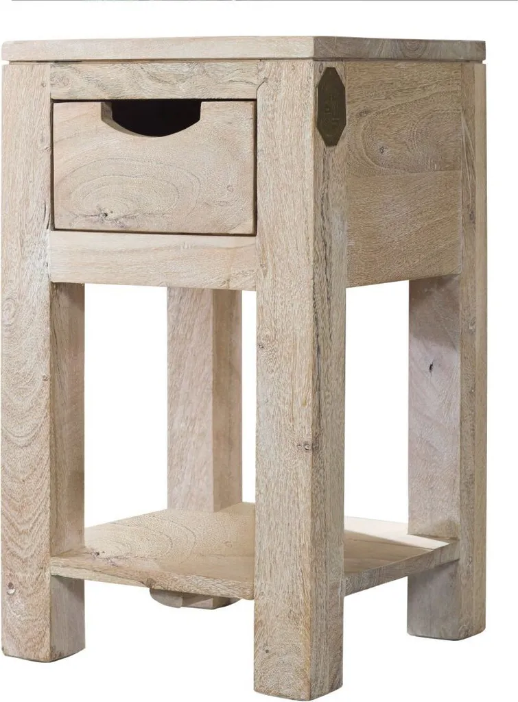 Table d'appoint stable en bois massif pour petits coins et entrées