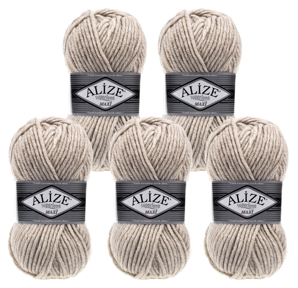 Strickgarn Strickwolle ALIZE SUPERLANA MAXI 152 hellbeige