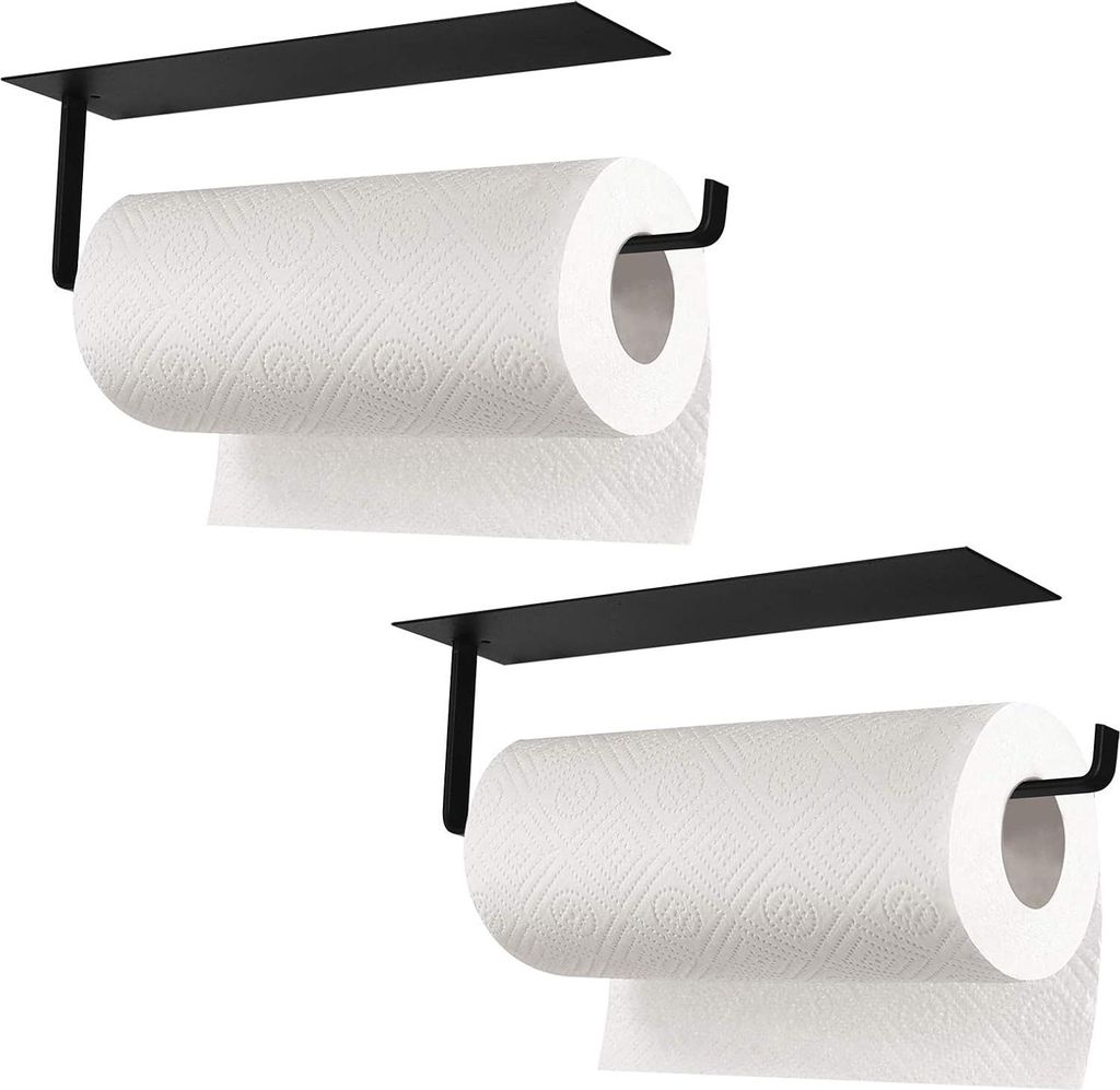 Selbstklebender Papierhandtuchhalter, Küchenrollenhalter für die Unterbaumontage, kein Bohren erforderlich, 2 Stück