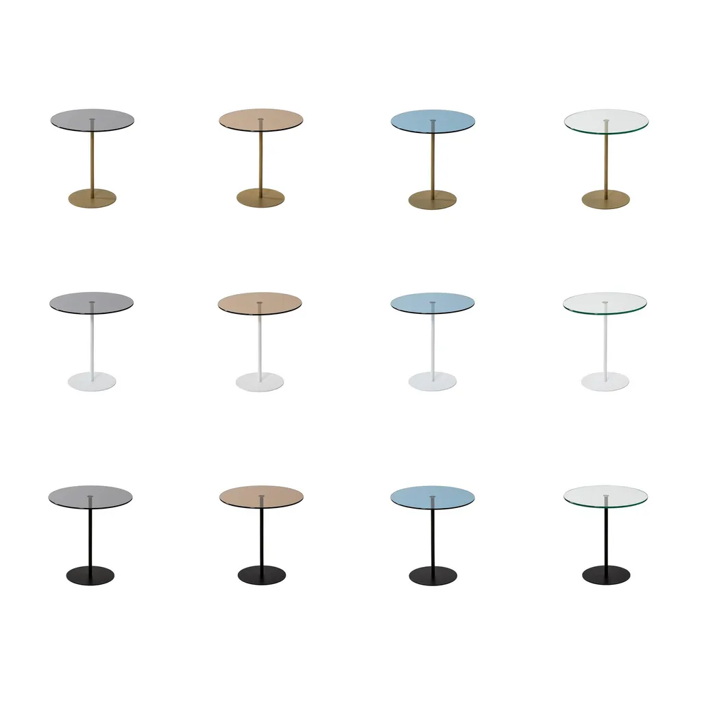 Petite Table d'Appoint Stable et Incassable en Verre Or 50x50x50 cm