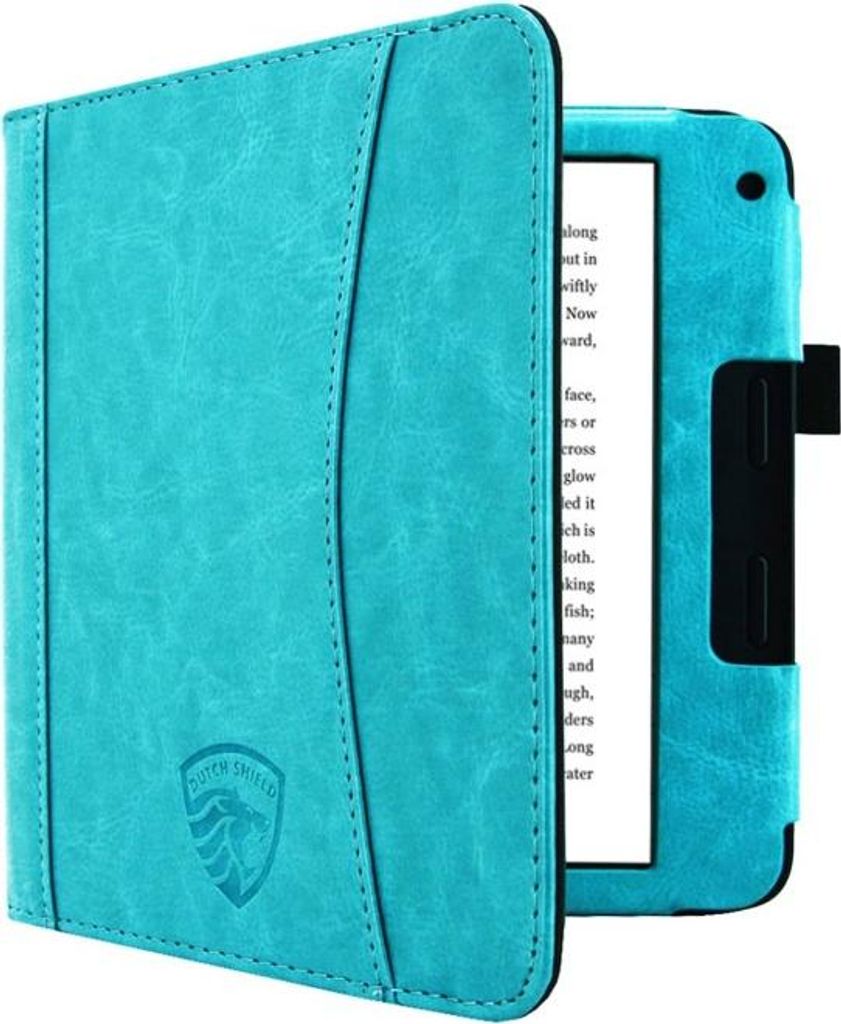 Dutch Shield - Luxe strap Case Hülle für das Tolino Vision 6 Ebook - Klapphülle Ereader Schutzhülle Cover Türkis