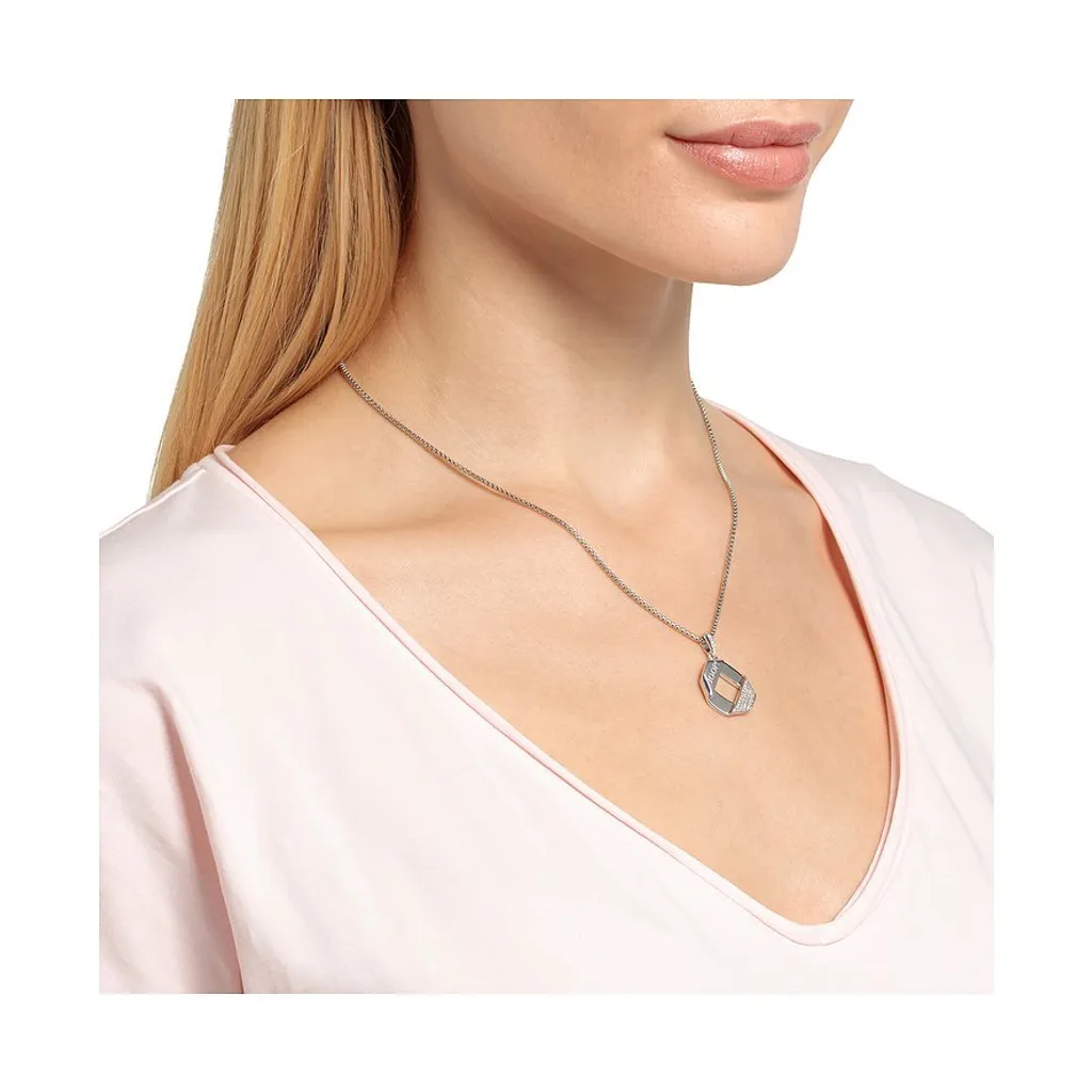 Bijou Joop Collier pendentif logo octogone argent 925 brillant - 2