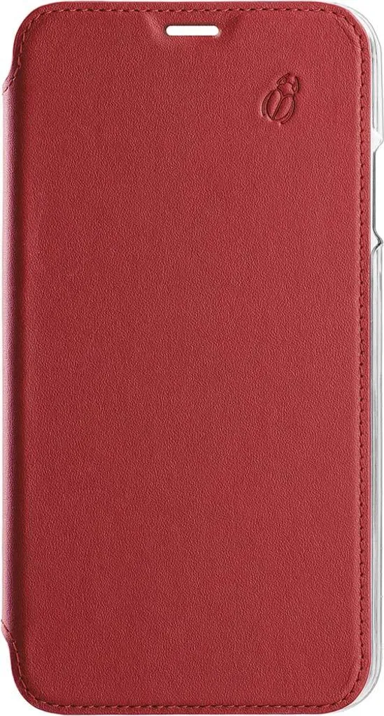 Crystal Leather Folio IP12 Rouge - Finition Cuir et Fermeture Aimant