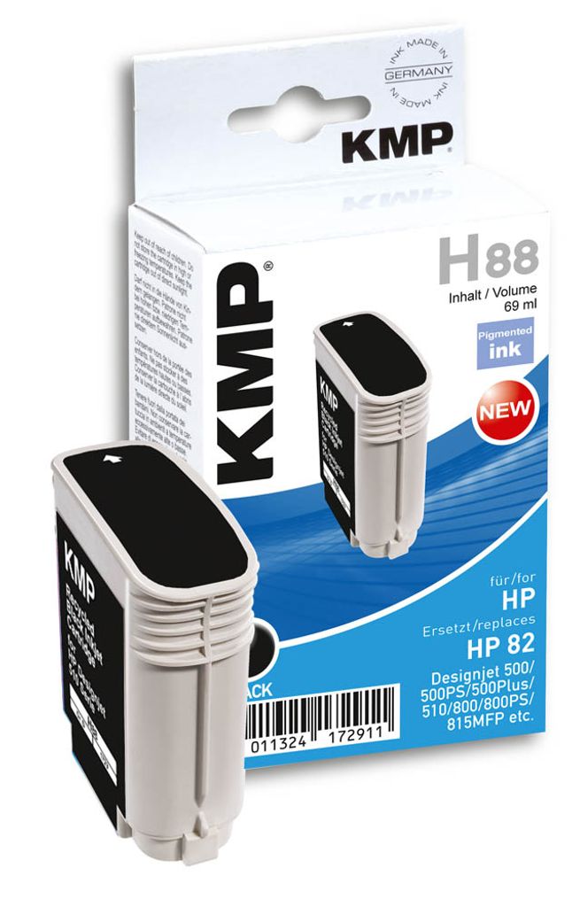 KMP Patrone H88 für CH565A HP 82 Designjet 510 Serie black