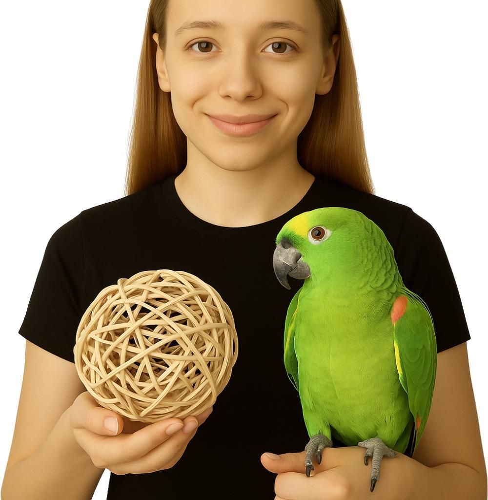Balle en osier naturelle, taille moyenne - Jouet pour Image du produit 