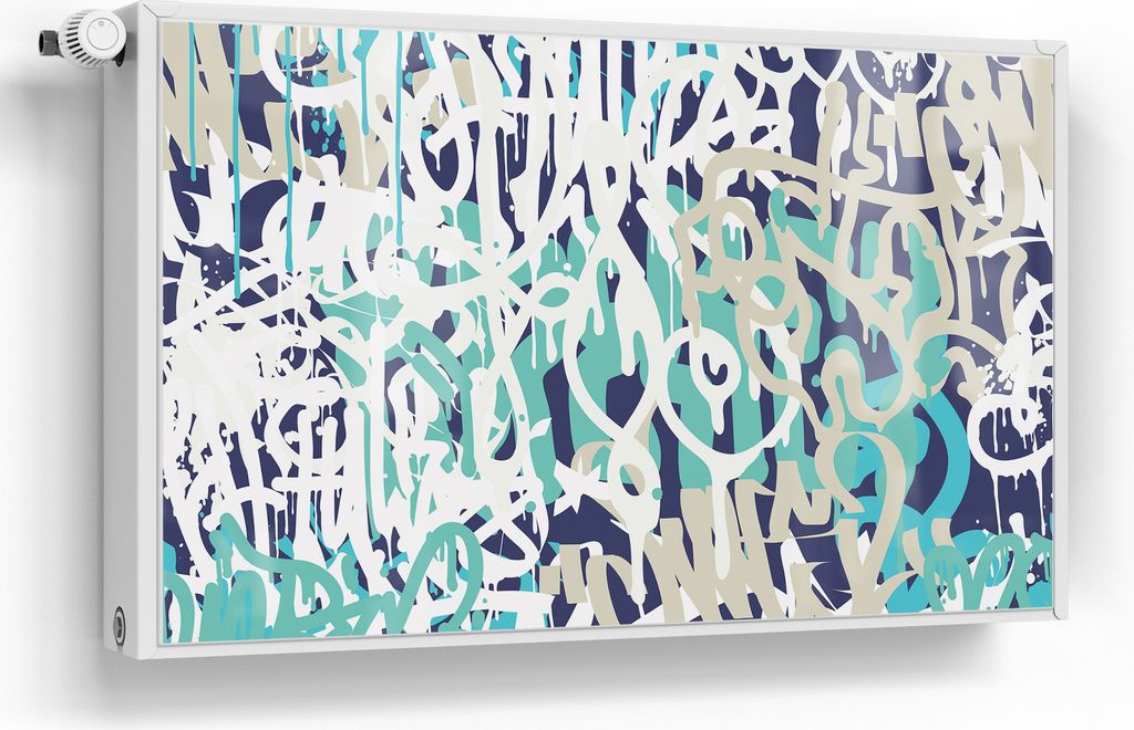 DEQORI Magnetmatte Heizung Standard 100x60 cm 'Kalligrafie Chaos' Magnetfolie