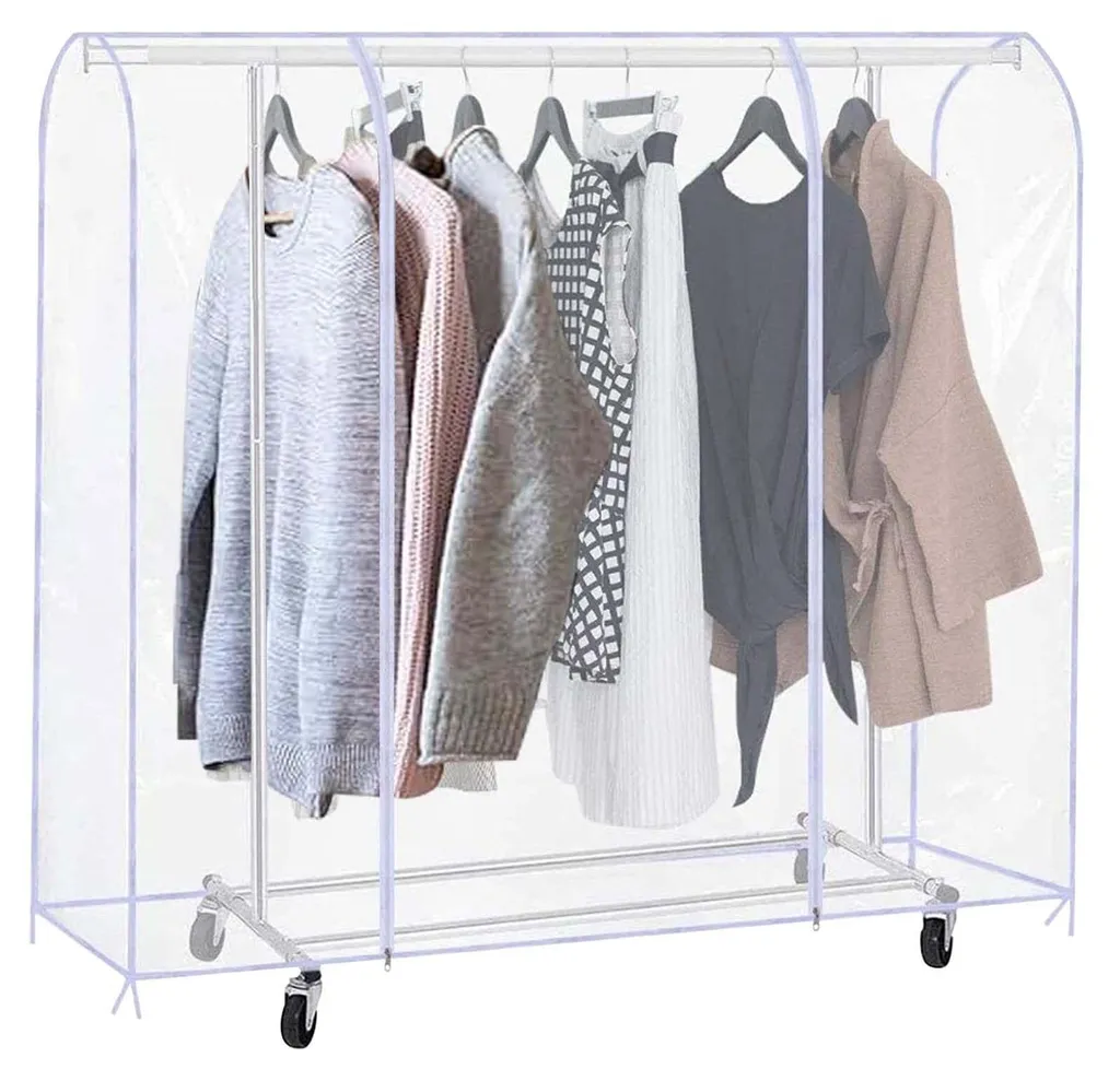 Housse de penderie transparente 180cm - Protège-vêtement imperméable