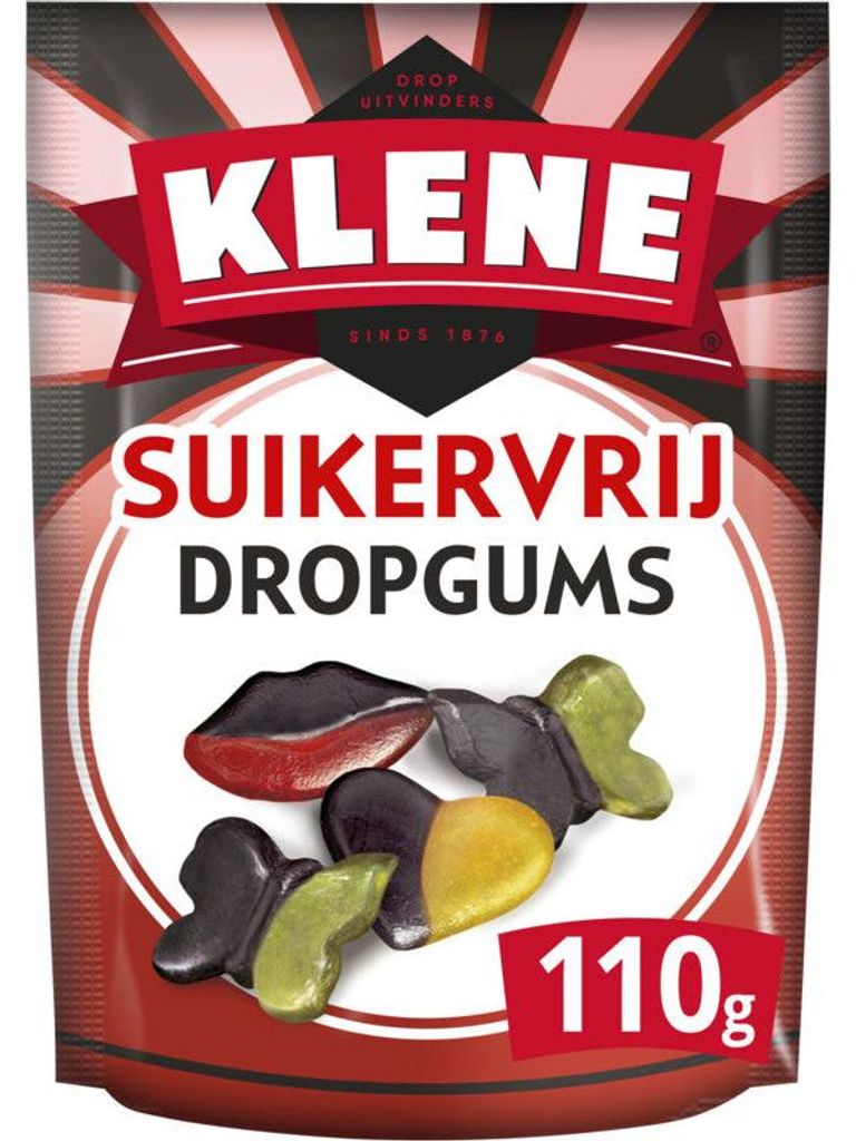 Klene Dropgums Suikervrij 110g – żelki z lukrecją bez Zdjęcie produktu 