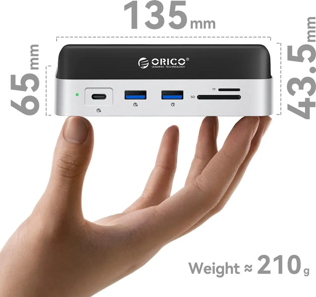 Hub USB-C 10-en-1 Orico MiniDock et boîtier SSD externe pour PC Mac - 6