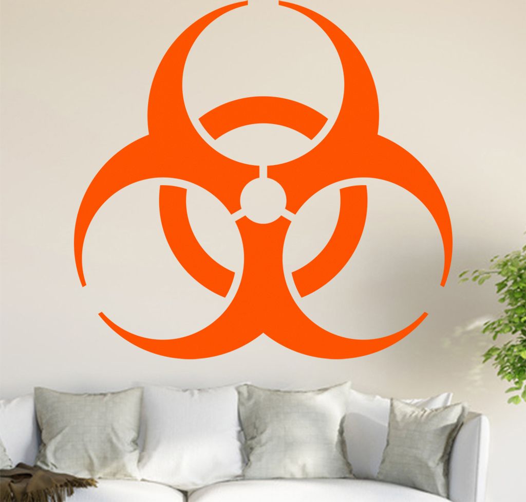 Biohazard Wandtattoo in 6 Größen - Wandaufkleber Wall Sticker - Dekoration, Küche, Wohnzimmer, Schlafzimmer, Badezimmer